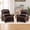 Chocolate-1, variant on Pushback Recliner Chair Faux Leather Armchair Push Back Recliner with Rivet Decoration Single Sofa Accent Chair for Living Room, Dark Grey