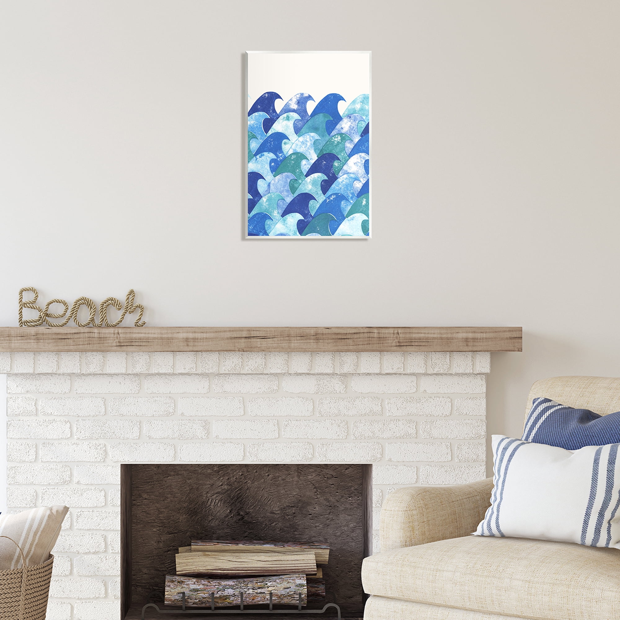 Stupell Industries Abstract Sea Waves Abstract Painting Unframed Art Print Wall Art, 13 x 19