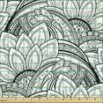 thumbnail image 2 of Ambesonne Floral Fabric by the Yard Upholstery, Paisley Petals, 1 Yard, Black and White, 2 of 5