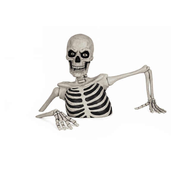 Halloween Decorations Skeletons, Giant Ground Breaking Skeleton with LCD Eyes, Spooky Haunted Home Halloween Decorations Outdoor for Yard, Patio & Front Porch