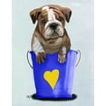 thumbnail image 2 of Fab Funky 12x14 Black Ornate Wood Framed with Double Matting Museum Art Print Titled - Bulldog Bucket Of Love Blue, 2 of 4