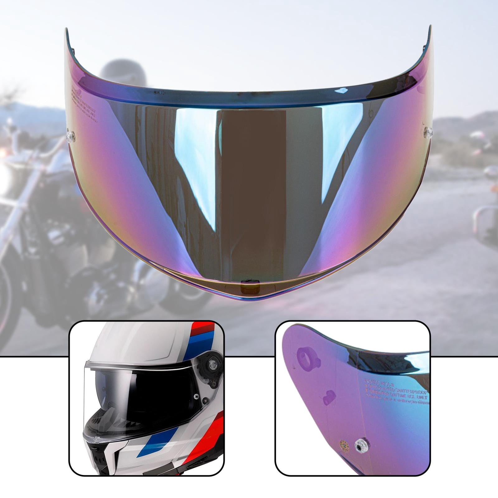 funtasica Full Face Helmet Visor Helmet Anti Scratch PC Easy Installation Replace Part Wind for Ff808 Colorful