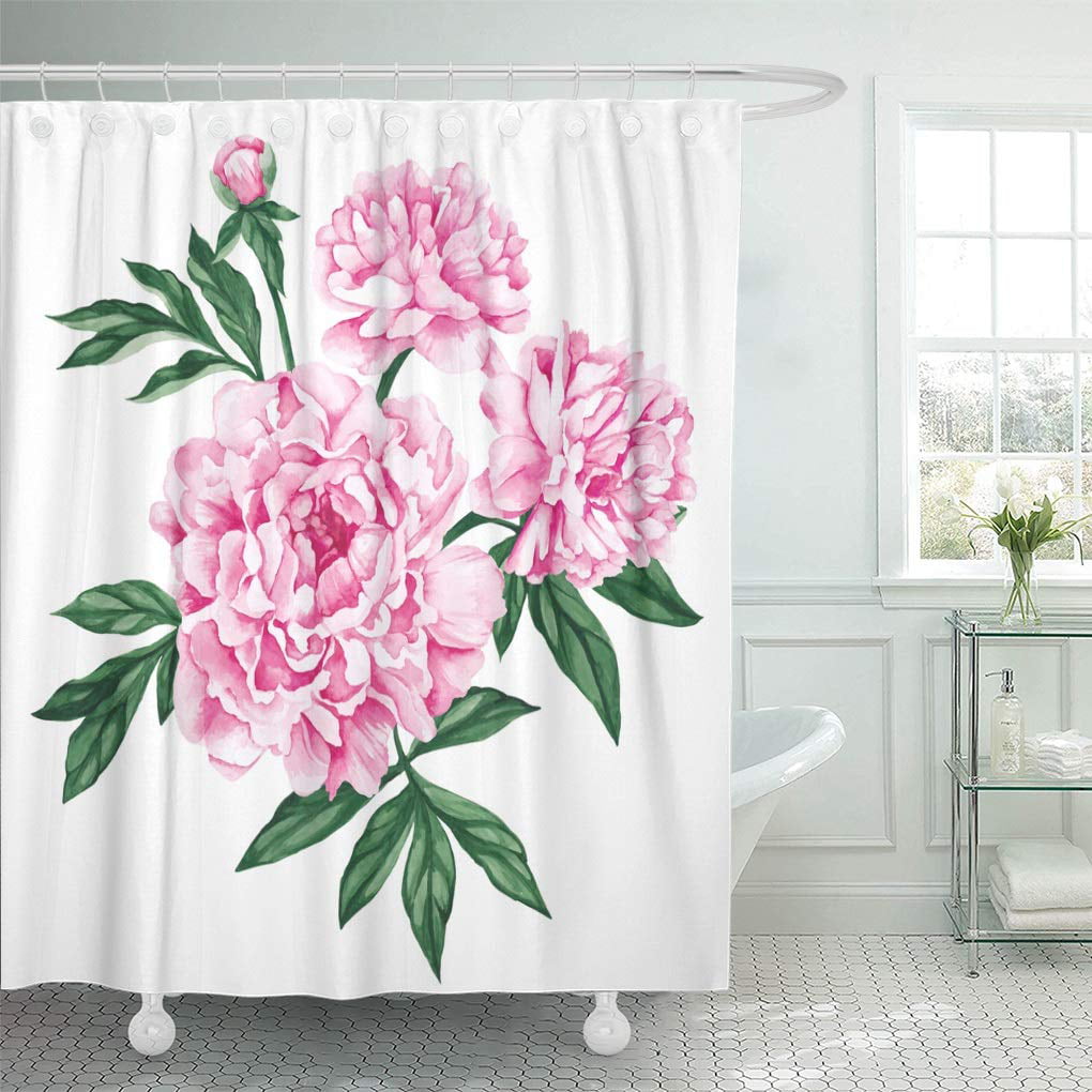 Honor Peony Waterproof Bathroom Polyester Shower Curtain Liner Water Resistant 