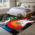 thumbnail image 4 of Guitar Area Rugs 5'x8', Washable Small Throw Rugs for Classroom Bedroom, Cartoon Modern Colorful Guitars Indoor Outdoor Rug Non-Slip Low Pile Carpet Runner Reversible Floor Mats, 4 of 8
