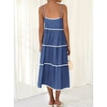 thumbnail image 3 of SUNSIOM Robe Longue d'Été à Bretelles Spaghetti pour Femmes Robe de Soirée Dos Nu à Rayures Ondulées pour Vacances Mode Urbaine, 3 of 8