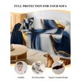 thumbnail image 4 of Navy Blue Marble Couch Cover Sofa Covers 3 Cushion Sectional Couch, Gold Modern Art Washable Sofa Covers Slipcover Sectional Sofa Cover, Furniture Protector 71"x150", 4 of 9