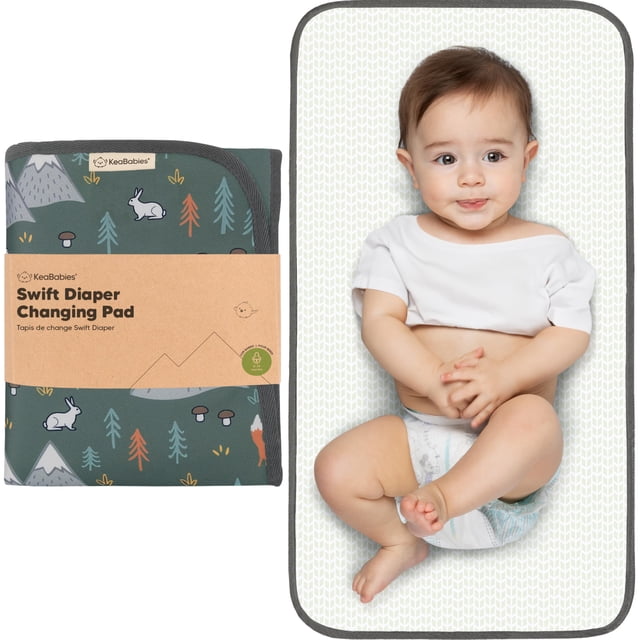 Almohadilla cambiadora de pañales portátil KeaBabies, fácil de limpiar, impermeable
