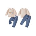 thumbnail image 2 of RUINIXCW Baby Boy 1st Birthday Outfits Letter Embroidery Crew Neck Sweatshirt Pants, 2 of 7