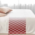 thumbnail image 2 of Red Ombre Morocco Bed Runner for Cal King Size Bed, Modern Geometric Wave Lines Abstract Soft Bedding Scarf Bedding Protector Slipcover Sofa Throw for Bedroom Hotel Guesthouse, 2 of 8