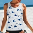 thumbnail image 2 of TAGOLD Plus Size Swimsuit for Women,Women Classic Print High Neck Tops Bathing Suit Tops For Tank Tops Swimsuits, 2 of 5