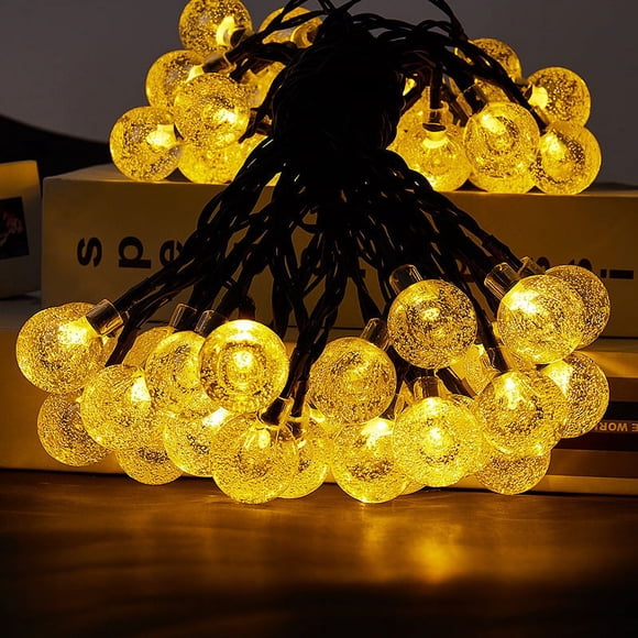 PCS Decorative String Lights, 20 LED Bulbs, 3M, Remote Control, Waterproof, Warm White Lighting (Bubble Bulbs) [Energy Class A]