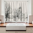 thumbnail image 2 of Ambesonne Paris Kitchen Curtains, Walking People Winter, 55"x39", Coconut and Black, 2 of 3