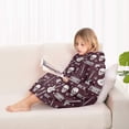 thumbnail image 4 of Burgundy Rock Skull Pattern Blanket Hoodies for Kids 6-13YR Oversize Wearable Blanket Hoodies for Boys Girls Teens, 4 of 7