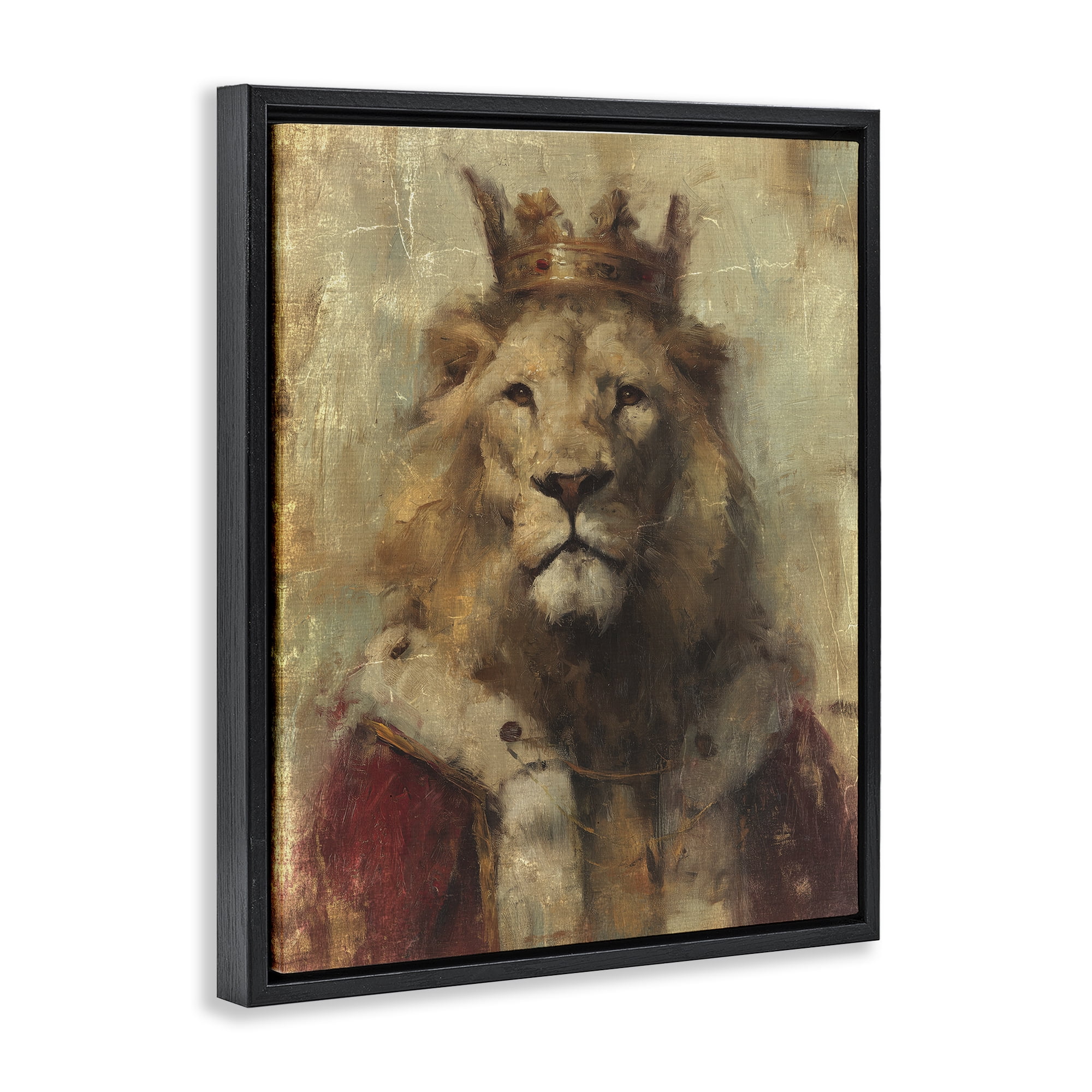 Stupell Industries Regal Lion Sovereign Black Framed Floater Canvas Wall Art, design by Svetlana Aleynikova
