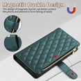 thumbnail image 5 of Allytechgroup Stylish iPhone 11 Pro Max Case Wallet with Card Slots and Zipper Pocket, Hand Wrist + Crossbody Strap RFID Blocking Girls Women Phone Case for Apple iPhone 11 Pro Max, Darkgreen, 5 of 9