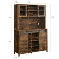 thumbnail image 1 of 70'' Tall Farmhouse Coffee & Wine Bar Cabinet – Sliding Barn Doors, Storage Hutch, Wine & Glass Rack – Freestanding Buffet Sideboard for Dining Room, Kitchen, or Home Bar – Brown | System default_3, 1 of 7