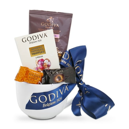 Alder Creek Gift Baskets Godiva Latte Gift Mug (5 Items)