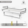 thumbnail image 3 of Forbena White Floating Shelves for Bathroom Organizer Over Toilet, Bathroom Shelves Wall Mounted with Towel Rack, Small Corner Wall Shelf for Bedroom Decor Kitchen Storage (White-Grey Set of 2), 3 of 5