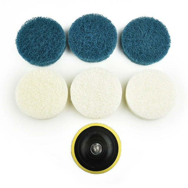 7pcs Bathroom Cleaning Drill Accessory Kit Scouring Pad Sticky Disk