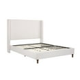 thumbnail image 3 of GDF Studio Bohdi Queen Indoor Upholstered Metal Tall Headboard Bed with Wingback, Textured Beige, 3 of 12