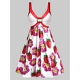 thumbnail image 1 of Vestido Talla Extra Estampado Floral Fresa Rosegal  Vestidos Estampados Tallas Grandes, 1 of 5