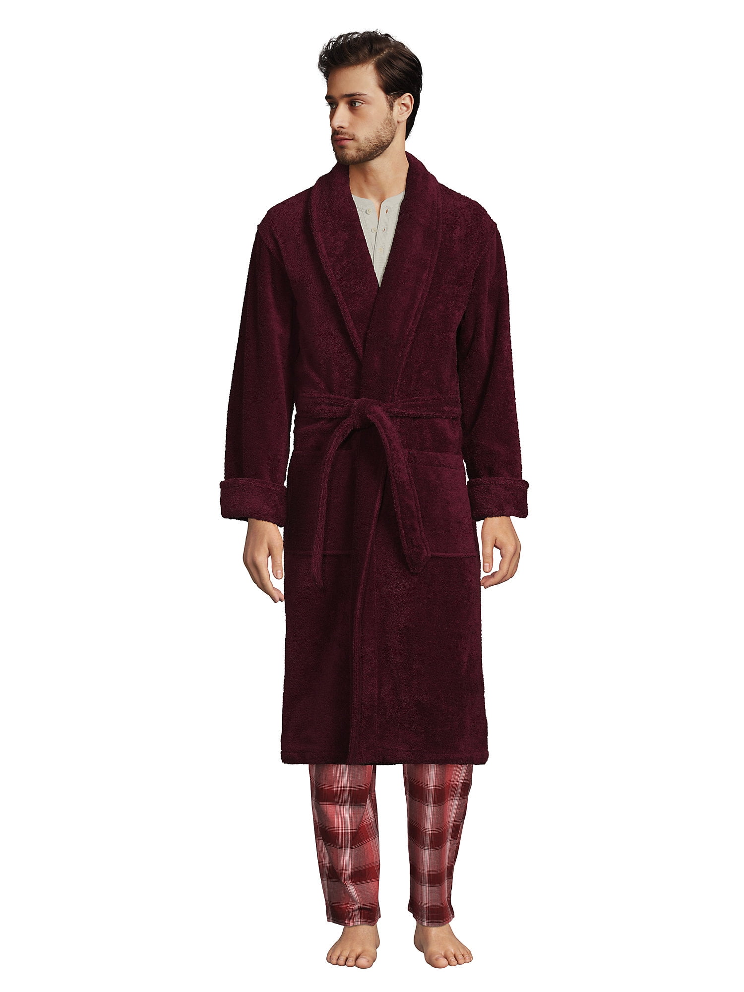 Lands' End Men's Calf Length Turkish Terry Robe