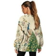 thumbnail image 4 of Yuyamidu Women's Fashion Hoodie Sweatshirts Oversized Womens Novelty Sweatshirts with Pockets Peacock Flower Butterfly Crewneck Pullover Casual Tops Long Sleeve Shirts Spring Fall Winter Clothes, 4 of 7