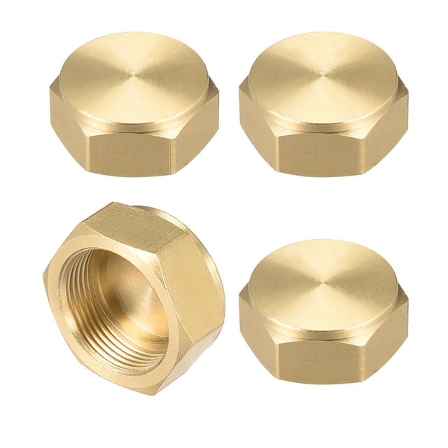Tapón de conector de extremo de cabeza hexagonal de latón hembra 1.0 Unique Bargains 4 pcs M18