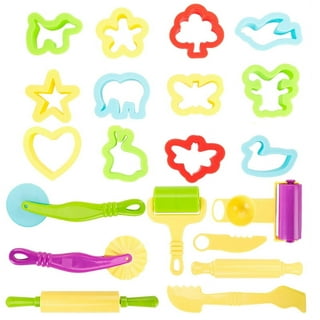 Tcwhniev Dough Tools Kit for Kids, 20 PCS Play dough Set Playdough Tools  and Cutters Modelling Sets Plastic Clay Accessories Colorful Rollers  Extruders Kit Model Christmas Gift 