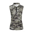 thumbnail image 2 of Uorisanigo Green Camouflage Quick Dry Athletic Shirts for Women Versatile 1/4 Zipper Women's Sleeveless Golf Tennis Shirts Casual Relaxed Workout Tank Tops for Women, 2 of 7