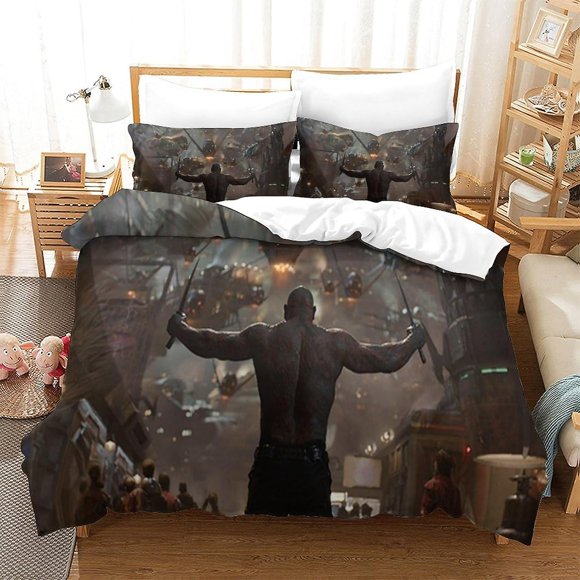 Soft Duvet Cover Set Guardians of The Galaxy Quilt Cover Set, Pillowcase, Hidden Zip, Superheroes, Microfibre, 3 Piece Set, Adults And Children(Single135x200cm)