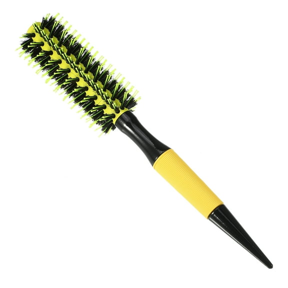 Unique Bargains Round Hair Brush Hair Brushes for Women Nylon Bristle Pins Round Brush Yellow 10.04"x1.77"