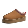 thumbnail image 2 of Zapatillas de algodón con punta cerrada, sin tacón y plataforma cálidas y forradas de vellón de estilo europeo y americano para invierno, 2 of 5