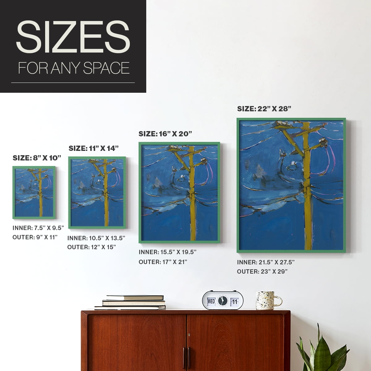 Wires IV Framed Print - Solid Wood in Single Picture Frame Solid Wood 2 Framed Print