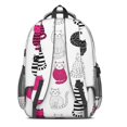 thumbnail image 3 of Multicolor Cat White Pattern Backpack for School, Cute School Bag with Adjustable Shoulder Straps and Padded Back, 16.9"x12.6"x5.9", 3 of 5
