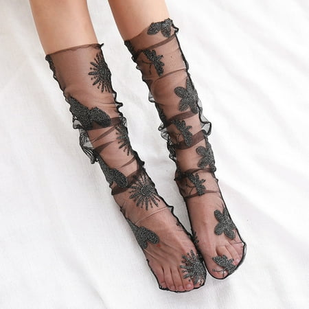 

qazqa spring and summer simple adult socks breathable fashion trend broken flower pile socks simple skin color printed women s socks