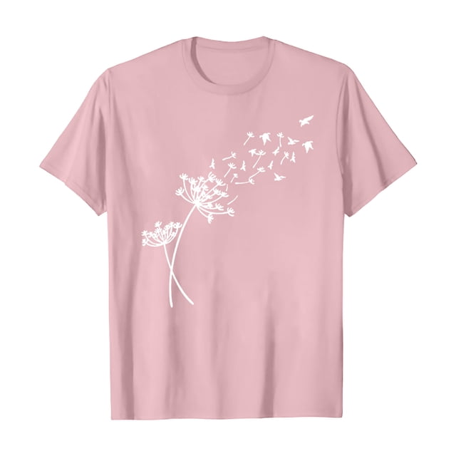 Nouveaux et Tendances T-Shirts Graphiques Uooqdmx pour Femmes, Hauts Floraux pour Femmes, Mode Plage pour Femmes, Mignons Col Rond Tournesol Graphique Décontracté Imprimé, Hauts de Printemps pour Femmes 2025, Rose TTG