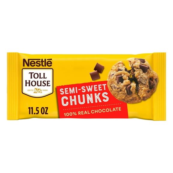 Nestle Toll House Semi Sweet Chocolate Chips, Chunks, 1 Bag, 11.5 oz pack of 1