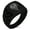 Black, variant on Stainless Steel Hera Greek Goddess of Marriage Chevron Pattern Biker Style Polished Ring