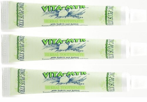 3 Pack Vita-Myr Zinc Plus Xtra Natural Flavor & Effective Herbal Toothpaste 5.4 oz