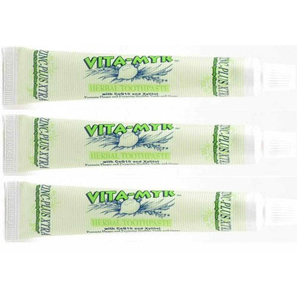 3 Pack VITAMYR Zinc Plus XTRA Natural & Effective Herbal Toothpaste 5.