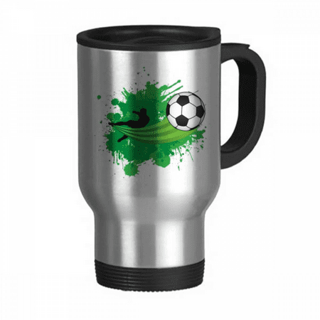 

Fly Soccer Football Sports Travel Mug Flip Lid Stainless Steel Cup Car Tumbler Thermos