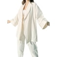 thumbnail image 6 of Franhais Women's Leisure  Loungewear Sets Fashion Loose Long Sleeve Lapel Tops + Solid Color Drawstring Pants 2PCS, 6 of 9