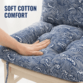 thumbnail image 4 of High-Back Chair Cushion, 16 x 16in One-Piece Seat and Back Pad for Indoor or Outdoor Use, Rain-Resistant Rocking Chair Replacement for Porch, Patio and Home Office, Blue, 4 of 6
