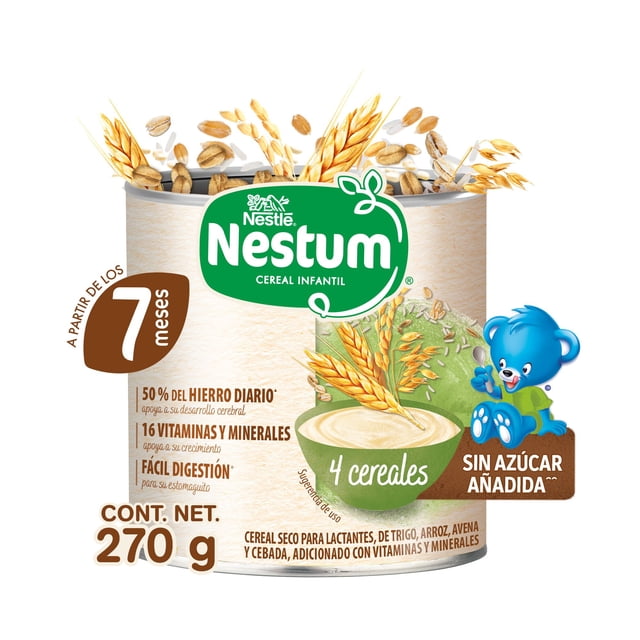 Cereal para Bebés Nestum Sabor 4 Cereales Lata de 270 g
