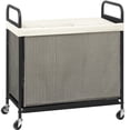 thumbnail image 1 of Esta de lavandería con ruedas para 3 secciones, clasificadora de ropa con ruedas con bolsa extraíble, cesta organizadora de lavandería, cesta para baño, recámara, 120 l, 1 of 8