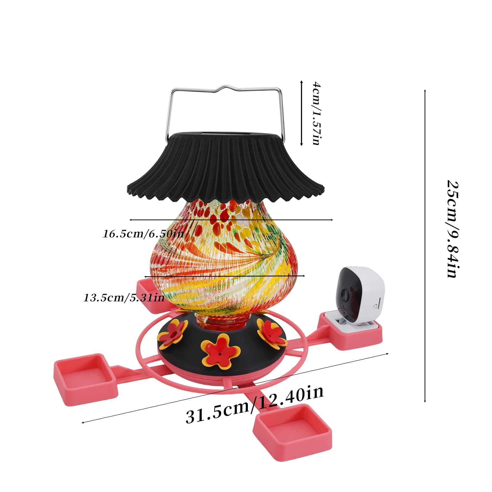 Solar Powered Bird Feeder Camera with 1080P HD and Intelligent Species Recognition, Outdoor Wireless Feeder Cam with Night Vision, App-Enabled Backyard Birding Monitor