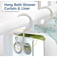thumbnail image 5 of TABGIME Decorative & Durable Glide Polished Nickel Rustproof Metal Shower Curtain Rings Double Hooks, 12 Count-Cylinders, 5 of 6