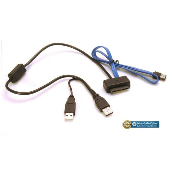 Micro SATA 1.8 Inch USB 5V and 3.3V Power with eSATA Blue Cable