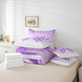thumbnail image 5 of Manfei Purple Sequin Print Bedding Comforter Set 7pcs, Fashion Glitter Bowknot Queen Bedding Sets, Dreamy Ribbon Bow Queen Sheet Sets, Microfiber Bedroom Decor, 5 of 7